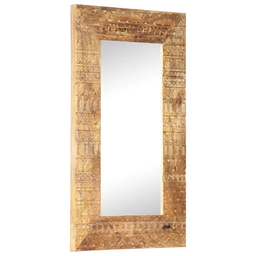 Spiegel Handgesneden 80X50X2,5 Cm Massief Mangohout 80 x 50 x 2.5 cm