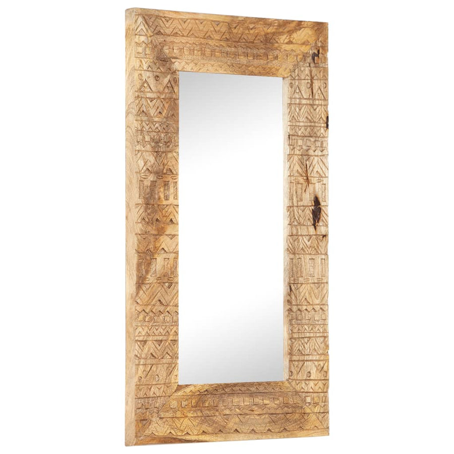 Spiegel Handgesneden 80X50X2,5 Cm Massief Mangohout 80 x 50 x 2.5 cm