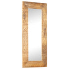 Spiegel 110x50x2,5 cm massief mangohout handgesneden