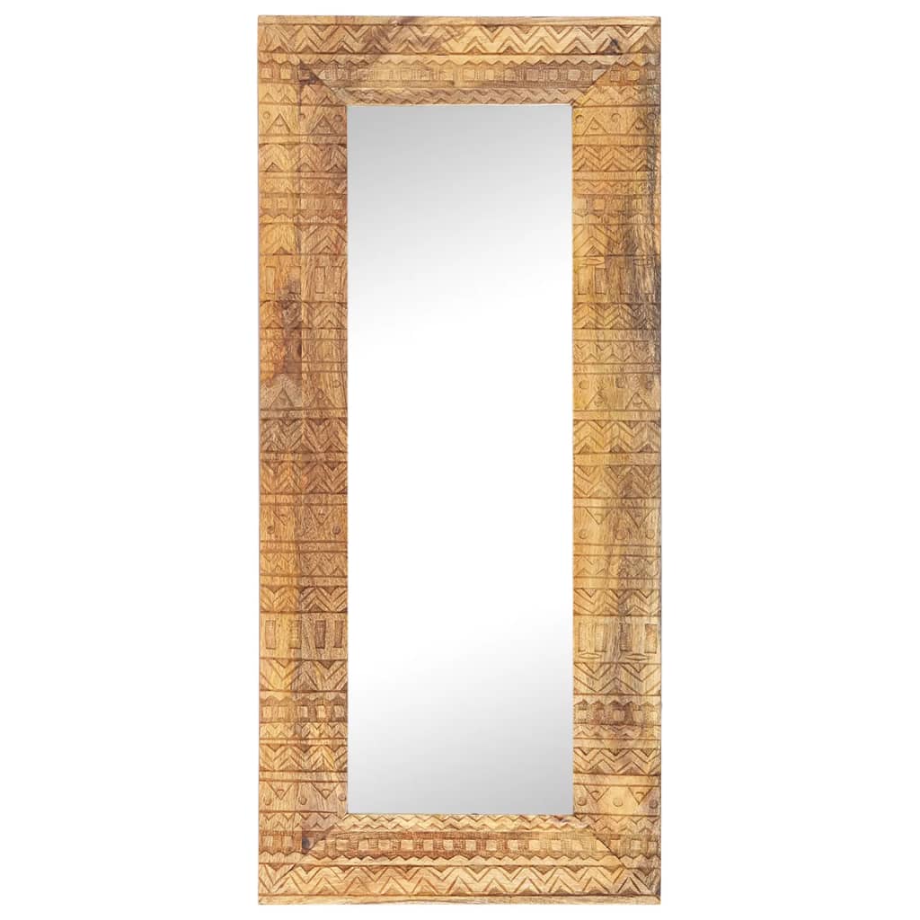 Spiegel handgesneden 110x50x2,5 cm massief mangohout