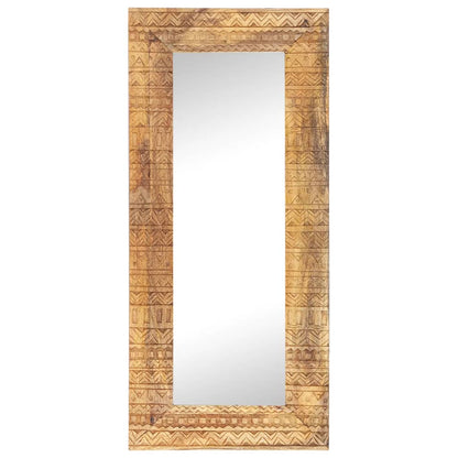 Spiegel handgesneden 110x50x2,5 cm massief mangohout