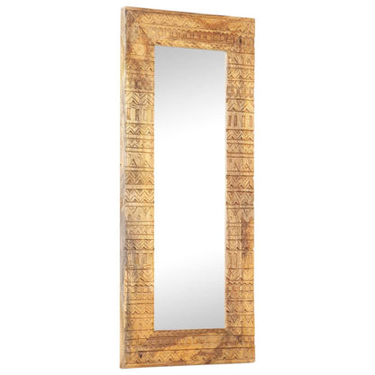 Spiegel handgesneden 110x50x2,5 cm massief mangohout