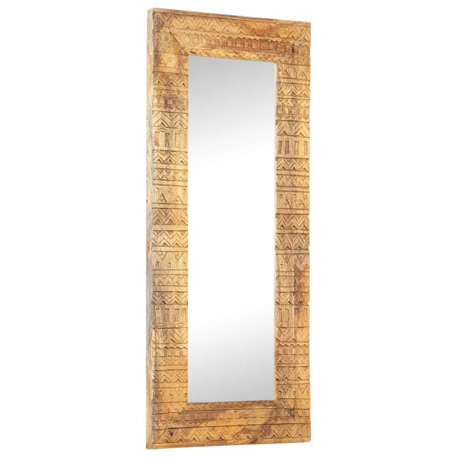 Spiegel handgesneden 110x50x2,5 cm massief mangohout