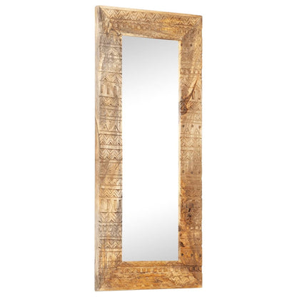 Spiegel handgesneden 110x50x2,5 cm massief mangohout