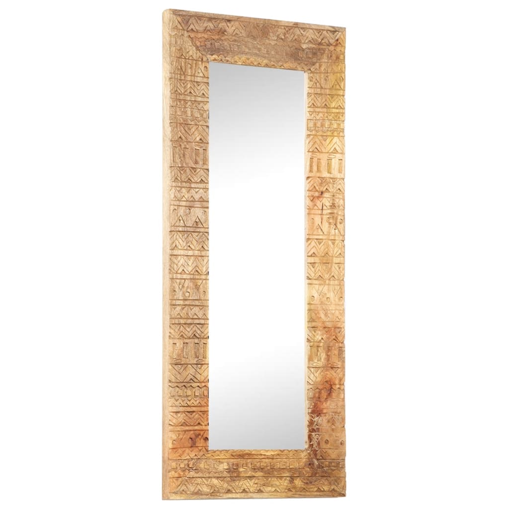 Spiegel handgesneden 110x50x2,5 cm massief mangohout