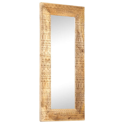 Spiegel handgesneden 110x50x2,5 cm massief mangohout