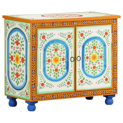 Dressoir Handgeschilderd 70X35X60 Cm Massief Mangohout Multikleur