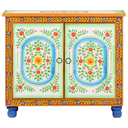 Dressoir Handgeschilderd 70X35X60 Cm Massief Mangohout Multikleur