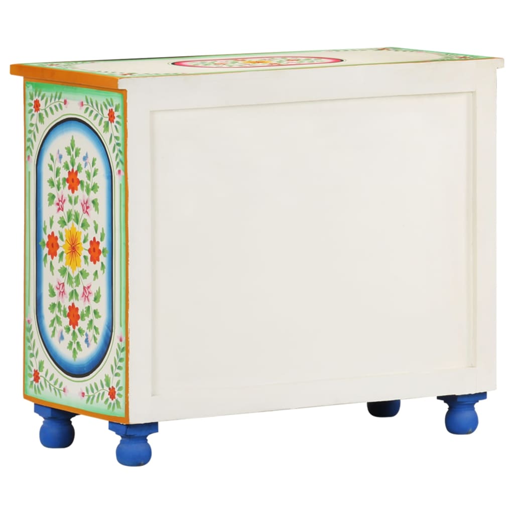 Dressoir Handgeschilderd 70X35X60 Cm Massief Mangohout Multikleur