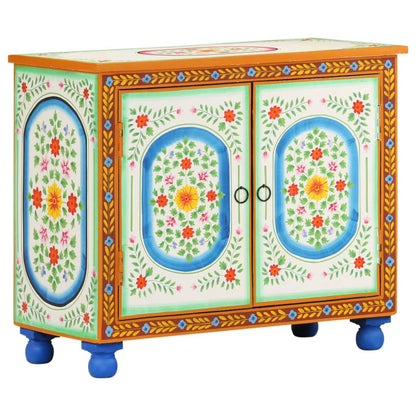 Dressoir Handgeschilderd 70X35X60 Cm Massief Mangohout Multikleur