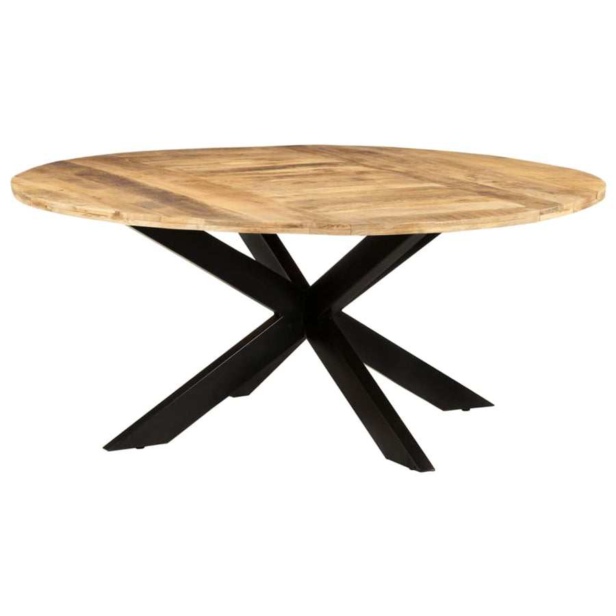 Eettafel rond 175x75 cm ruw mangohout