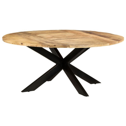 Eettafel rond 175x75 cm ruw mangohout