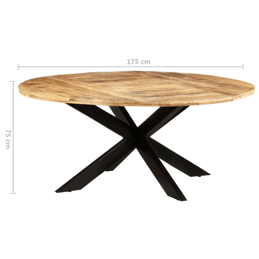 Eettafel rond 175x75 cm ruw mangohout