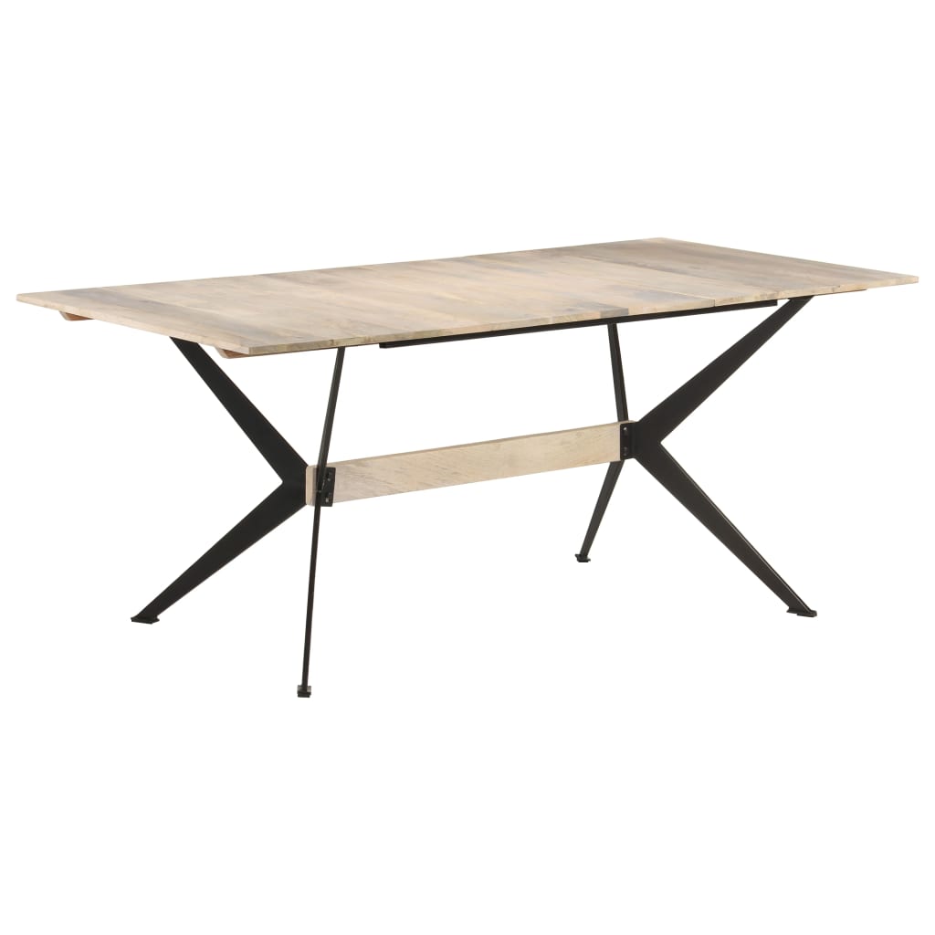 Eettafel 180X90X76 Cm Massief Mangohout Wit