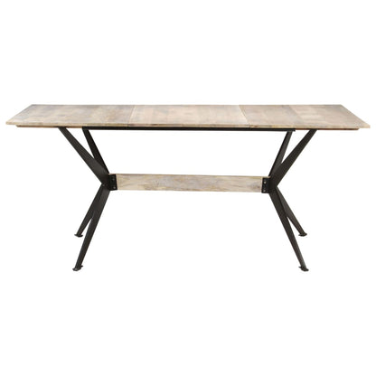Eettafel 180X90X76 Cm Massief Mangohout Wit
