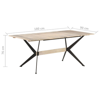 Eettafel 180X90X76 Cm Massief Mangohout Wit