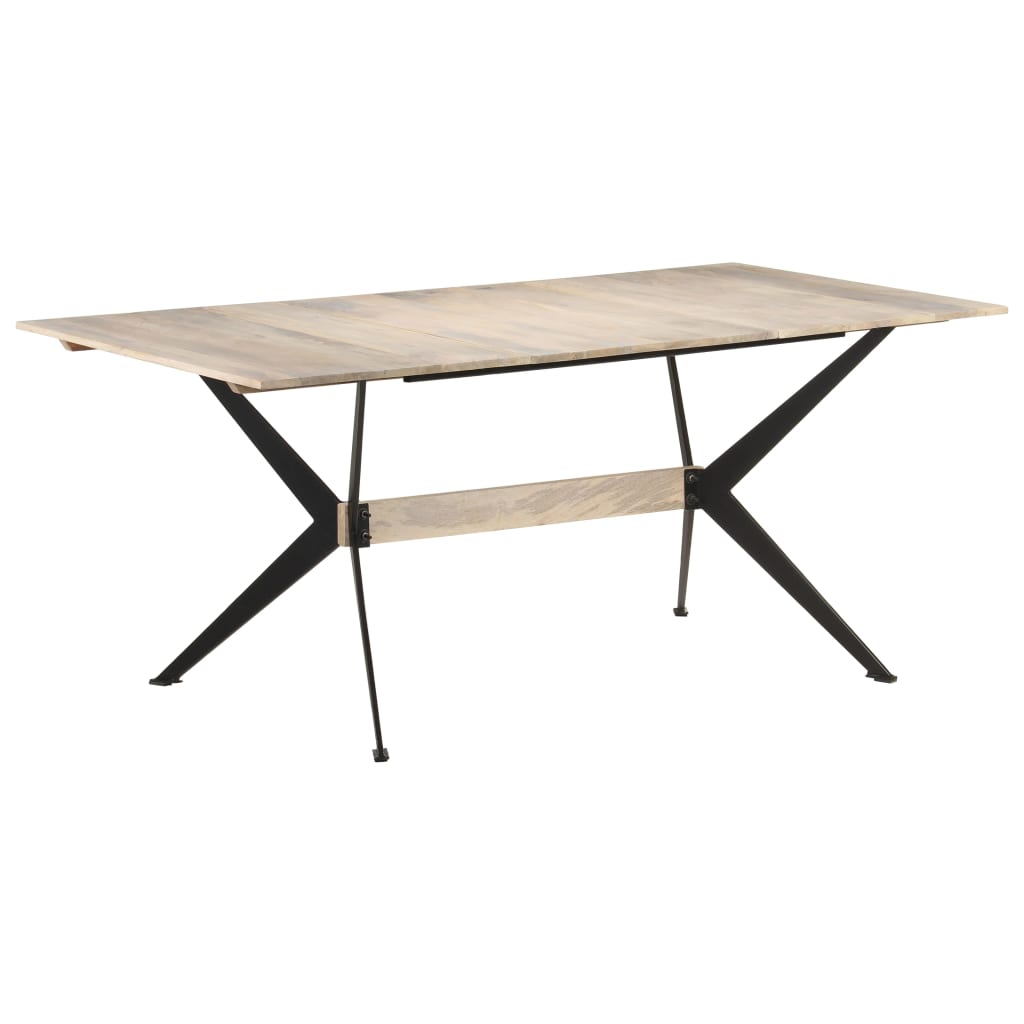 Eettafel 180X90X76 Cm Massief Mangohout Wit