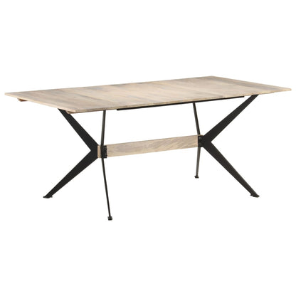 Eettafel 180X90X76 Cm Massief Mangohout Wit