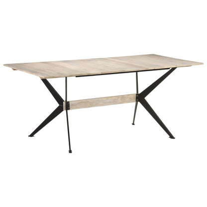 Eettafel 180X90X76 Cm Massief Mangohout Wit
