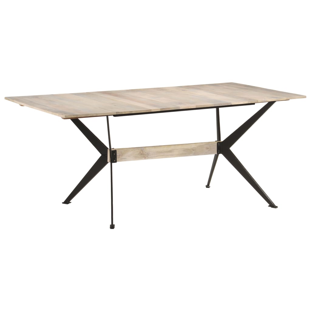 Eettafel 180X90X76 Cm Massief Mangohout Wit