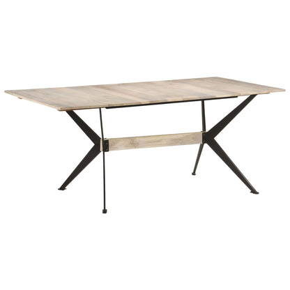 Eettafel 180X90X76 Cm Massief Mangohout Wit