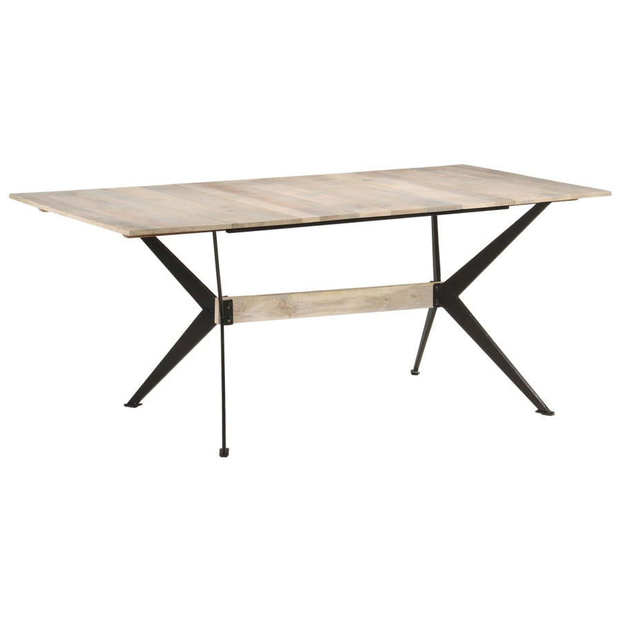 Eettafel 180X90X76 Cm Massief Mangohout Wit