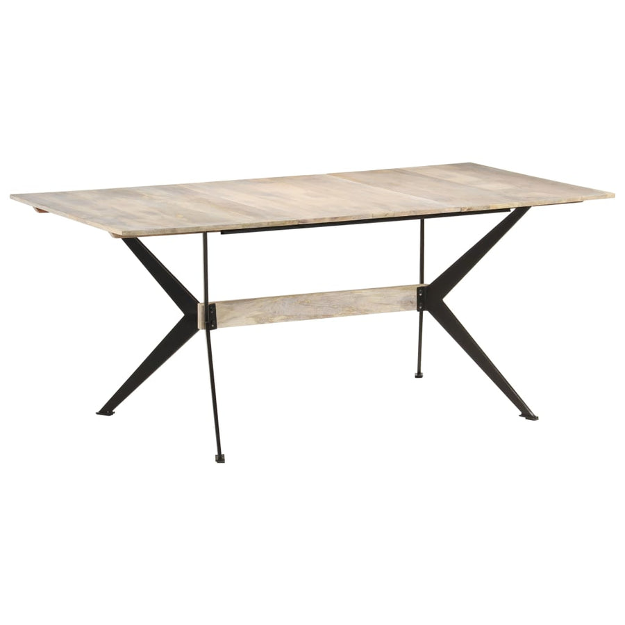 Eettafel 180X90X76 Cm Massief Mangohout Wit