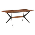 Eettafel 180X90X76 Cm Massief Mangohout Donkerbruin