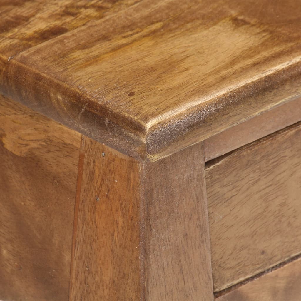 Nachtkastje 28X28X46 Cm Massief Mangohout Donkerbruin