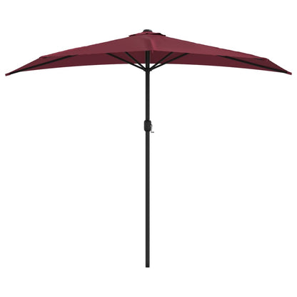 Balkonparasol half aluminium paal 270x144x222 cm bordeauxrood