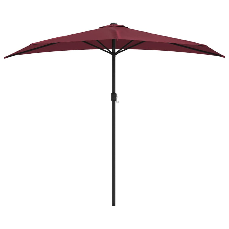 Balkonparasol half aluminium paal 270x144x222 cm bordeauxrood