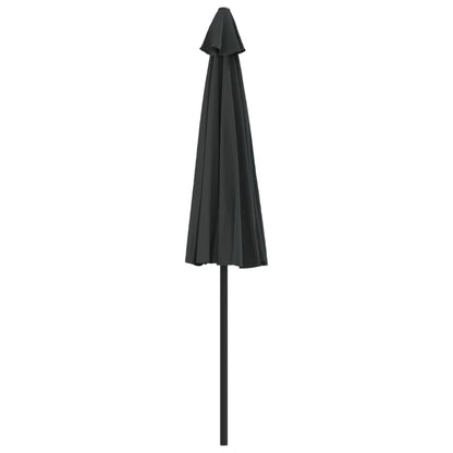 Balkonparasol half met aluminium paal 270x144x222 cm zwart