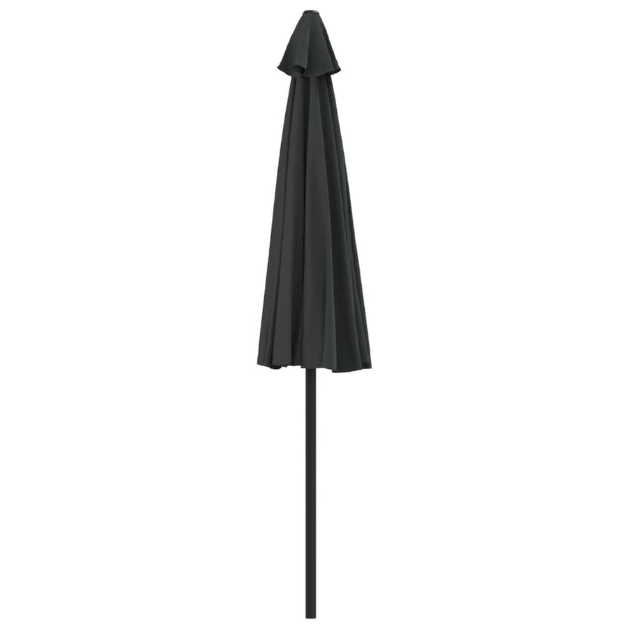 Balkonparasol half met aluminium paal 270x144x222 cm zwart