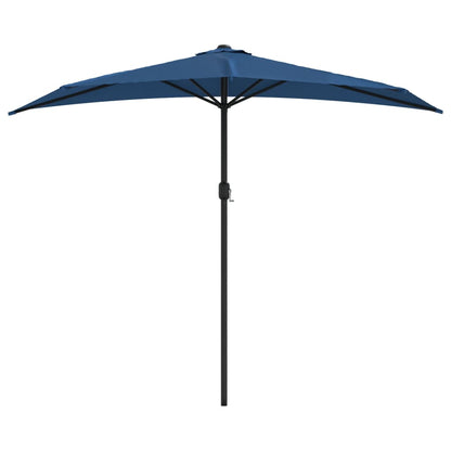 Balkonparasol half met aluminium paal 270x144x222 cm blauw