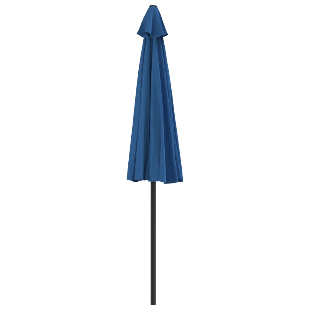 Balkonparasol half met aluminium paal 270x144x222 cm blauw