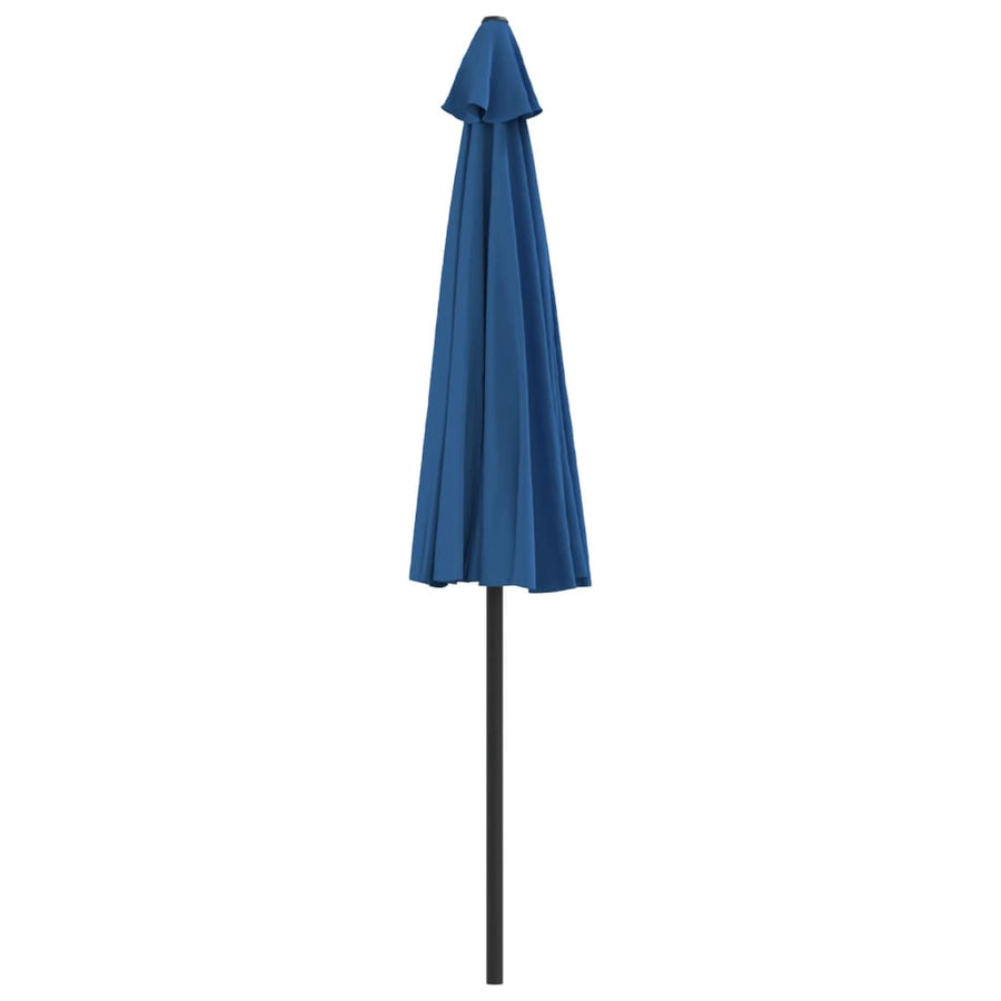 Balkonparasol half met aluminium paal 270x144x222 cm blauw