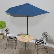 Balkonparasol half 270x144x222 cm blauw