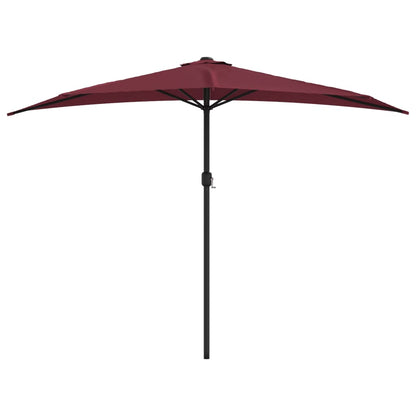 Balkonparasol Half Aluminium Paal 300X155X223 Cm Bordeaux Rood