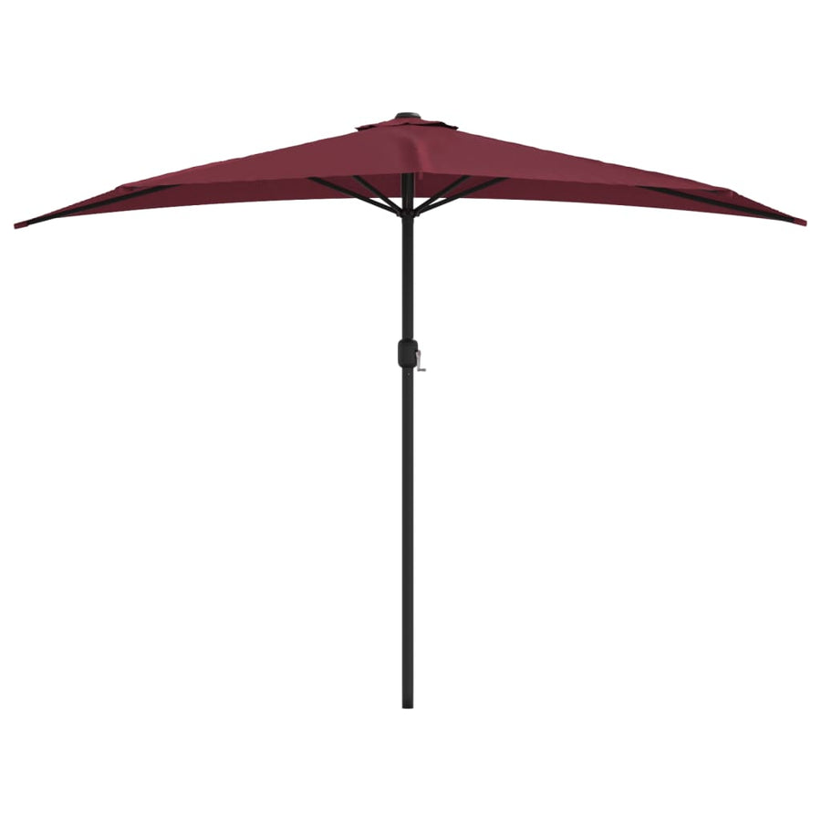 Balkonparasol Half Aluminium Paal 300X155X223 Cm Bordeaux Rood