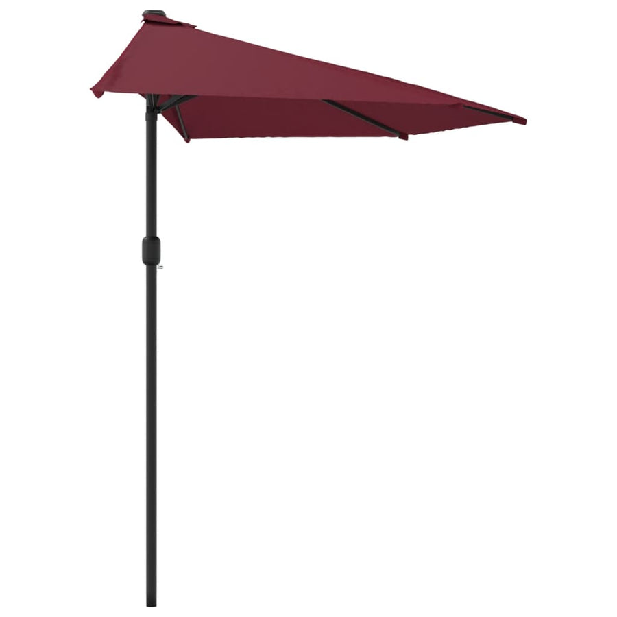 Balkonparasol Half Aluminium Paal 300X155X223 Cm Bordeaux Rood