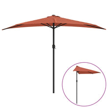 Balkonparasol Half Met Aluminium Paal 300X155X223 Cm Terracotta donkerterracotta