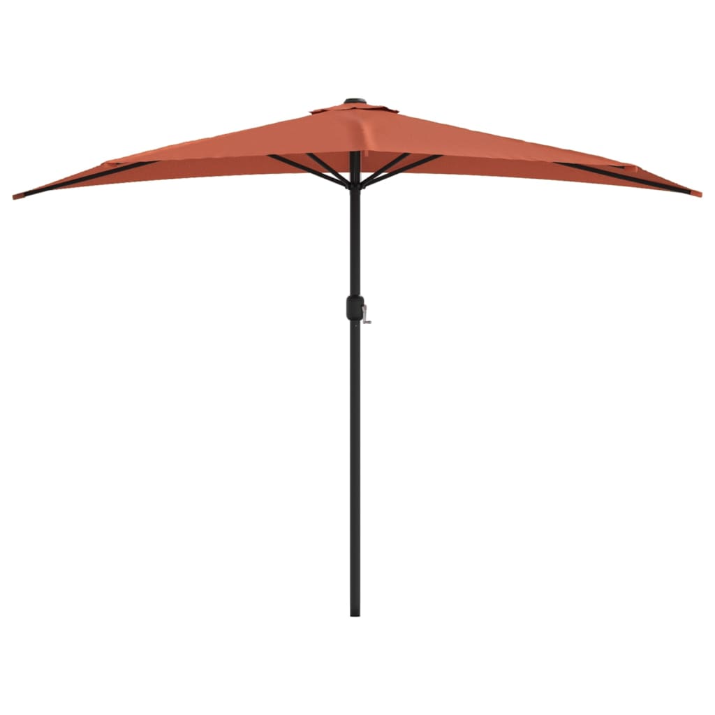 Balkonparasol Half Met Aluminium Paal 300X155X223 Cm Terracotta donkerterracotta