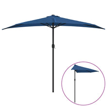 Balkonparasol Half Met Aluminium Paal 300X155X223 Cm Blauw Donkerblauw