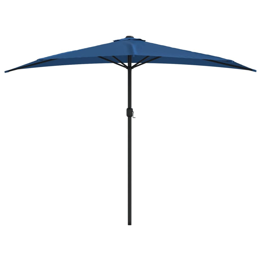 Balkonparasol Half Met Aluminium Paal 300X155X223 Cm Blauw Donkerblauw