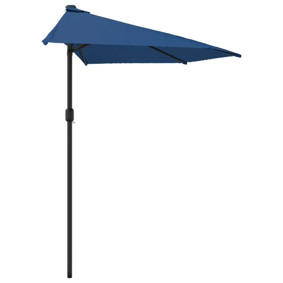 Balkonparasol Half Met Aluminium Paal 300X155X223 Cm Blauw Donkerblauw