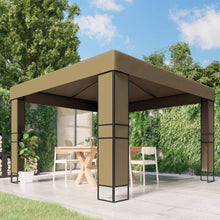 Prieel Met Dubbel Dak 180 G/M² 3X3X2,7 M Taupe 3 x 3 m