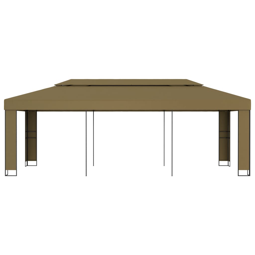 Prieel Met Dubbel Dak 180 G/M² 3X6 M Taupe 3 x 6 m