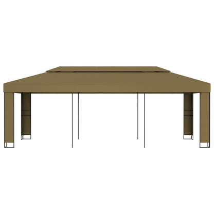 Prieel Met Dubbel Dak 180 G/M² 3X6 M Taupe 3 x 6 m