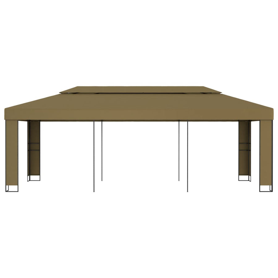 Prieel Met Dubbel Dak 180 G/M² 3X6 M Taupe 3 x 6 m