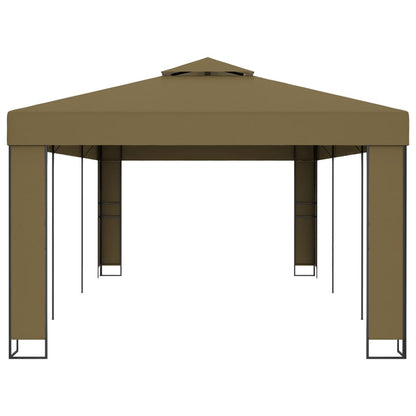 Prieel Met Dubbel Dak 180 G/M² 3X6 M Taupe 3 x 6 m